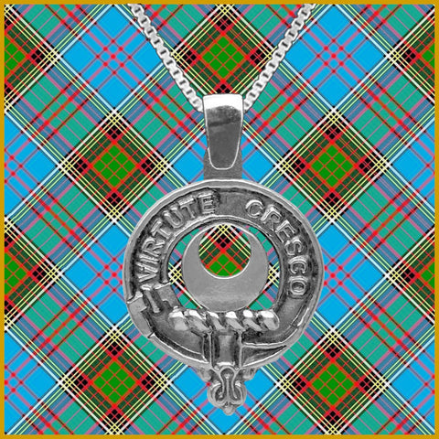 Leask Large 1" Scottish Clan Crest Pendant - Sterling Silver