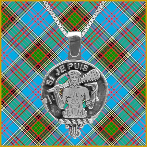 Livinston Large 1" Scottish Clan Crest Pendant - Sterling Silver