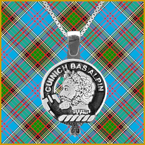 MacAlpin Large 1" Scottish Clan Crest Pendant - Sterling Silver