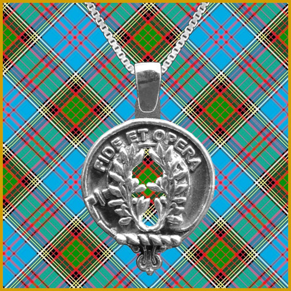 MacArthur Large 1" Scottish Clan Crest Pendant - Sterling Silver