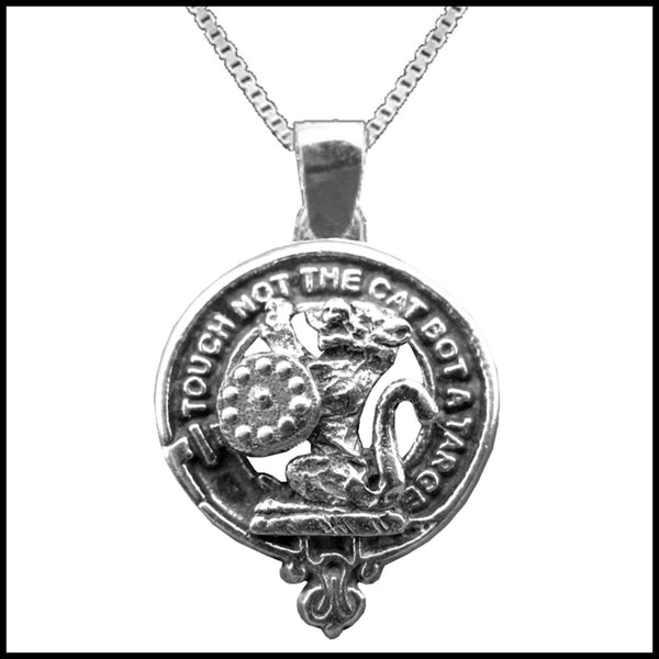 MacBain Large 1" Scottish Clan Crest Pendant - Sterling Silver