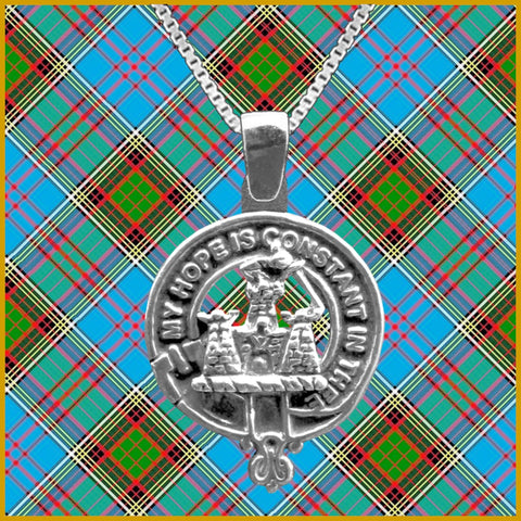 MacDonald Clanranald Large 1" Scottish Clan Crest Pendant - Sterling Silver