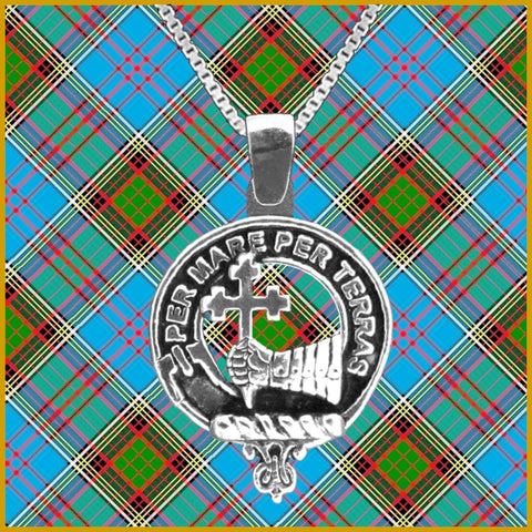 MacDonald Sleat Large 1" Scottish Clan Crest Pendant - Sterling Silver