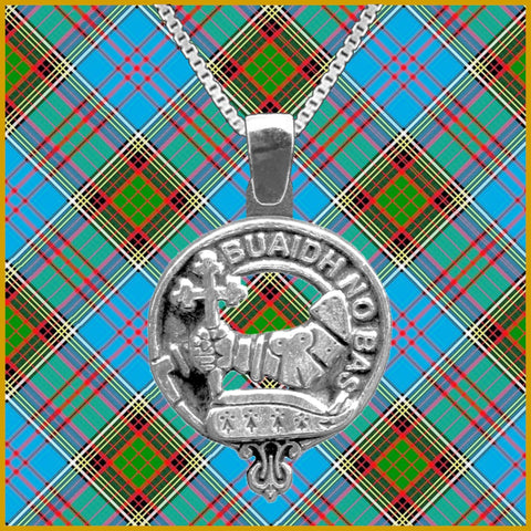 MacDougall Large 1" Scottish Clan Crest Pendant - Sterling Silver