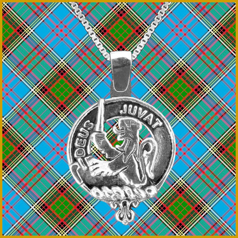 MacDuff Large 1" Scottish Clan Crest Pendant - Sterling Silver
