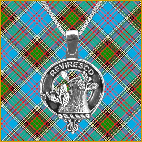 MacEwen Large 1" Scottish Clan Crest Pendant - Sterling Silver