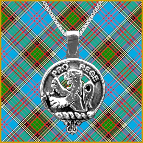 MacFie Large 1" Scottish Clan Crest Pendant - Sterling Silver