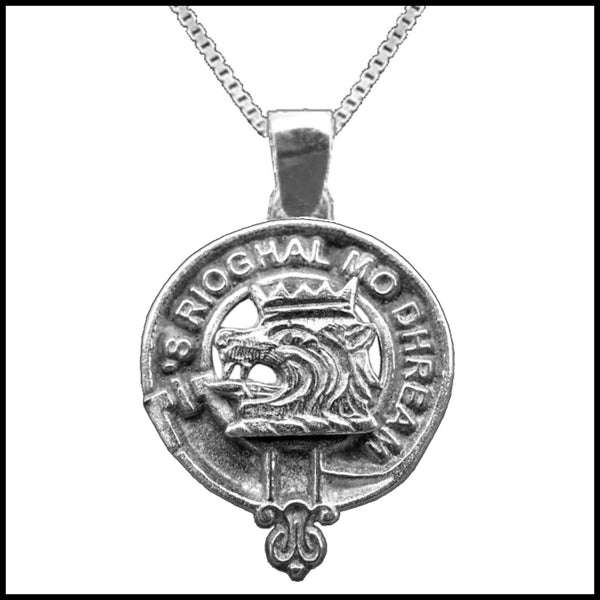 MacGregor Large 1" Scottish Clan Crest Pendant - Sterling Silver