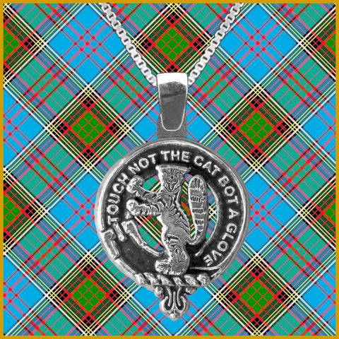 MacIntosh Large 1" Scottish Clan Crest Pendant - Sterling Silver