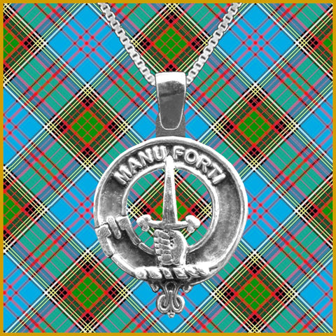 MacKay Large 1" Scottish Clan Crest Pendant - Sterling Silver