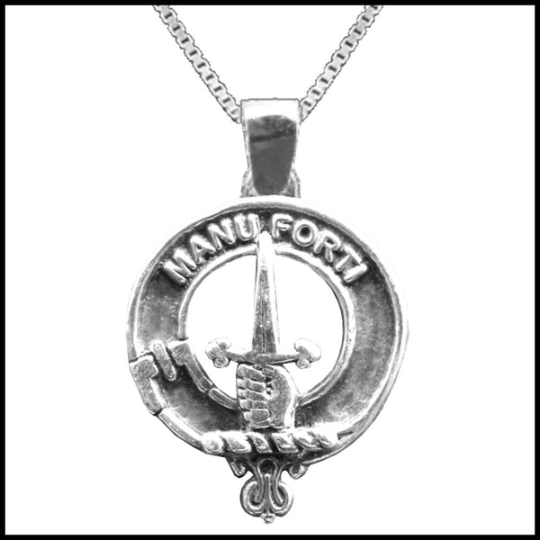 MacKay Large 1" Scottish Clan Crest Pendant - Sterling Silver