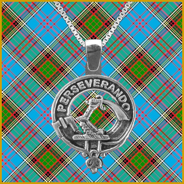 MacKellar Large 1" Scottish Clan Crest Pendant - Sterling Silver
