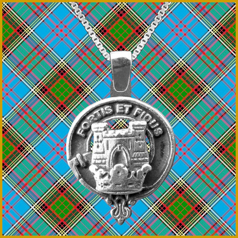 MacLachlan Large 1" Scottish Clan Crest Pendant - Sterling Silver