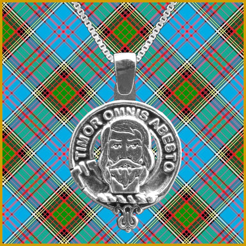 MacNab Large 1" Scottish Clan Crest Pendant - Sterling Silver