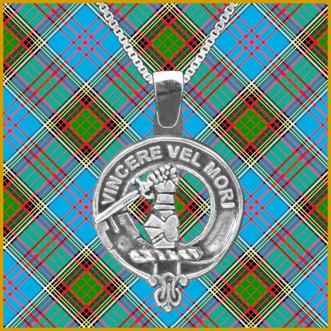 MacNeil Gigha Large 1" Scottish Clan Crest Pendant - Sterling Silver