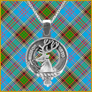 MacPhail  Large 1" Scottish Clan Crest Pendant - Sterling Silver