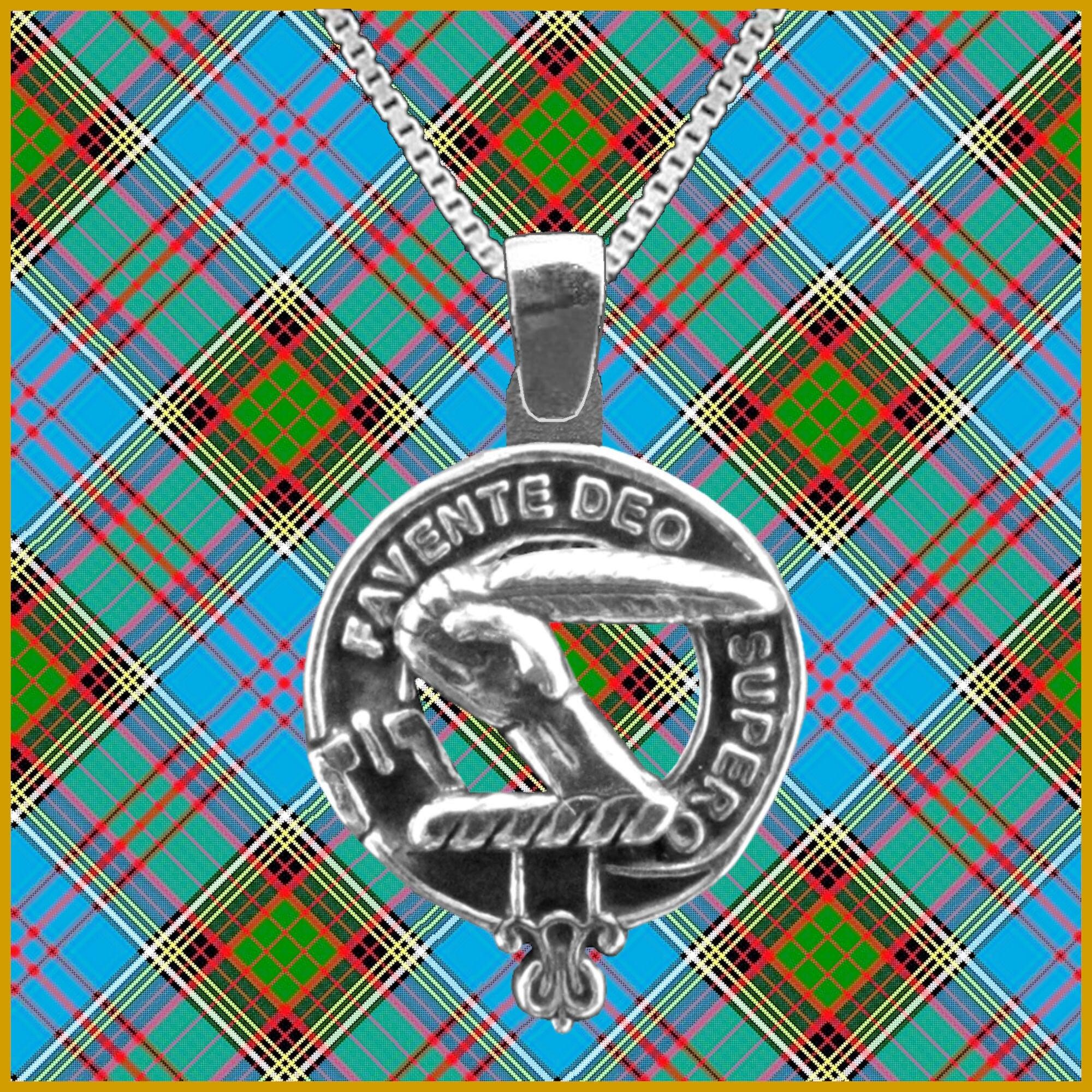 Mitchell Large 1" Scottish Clan Crest Pendant - Sterling Silver