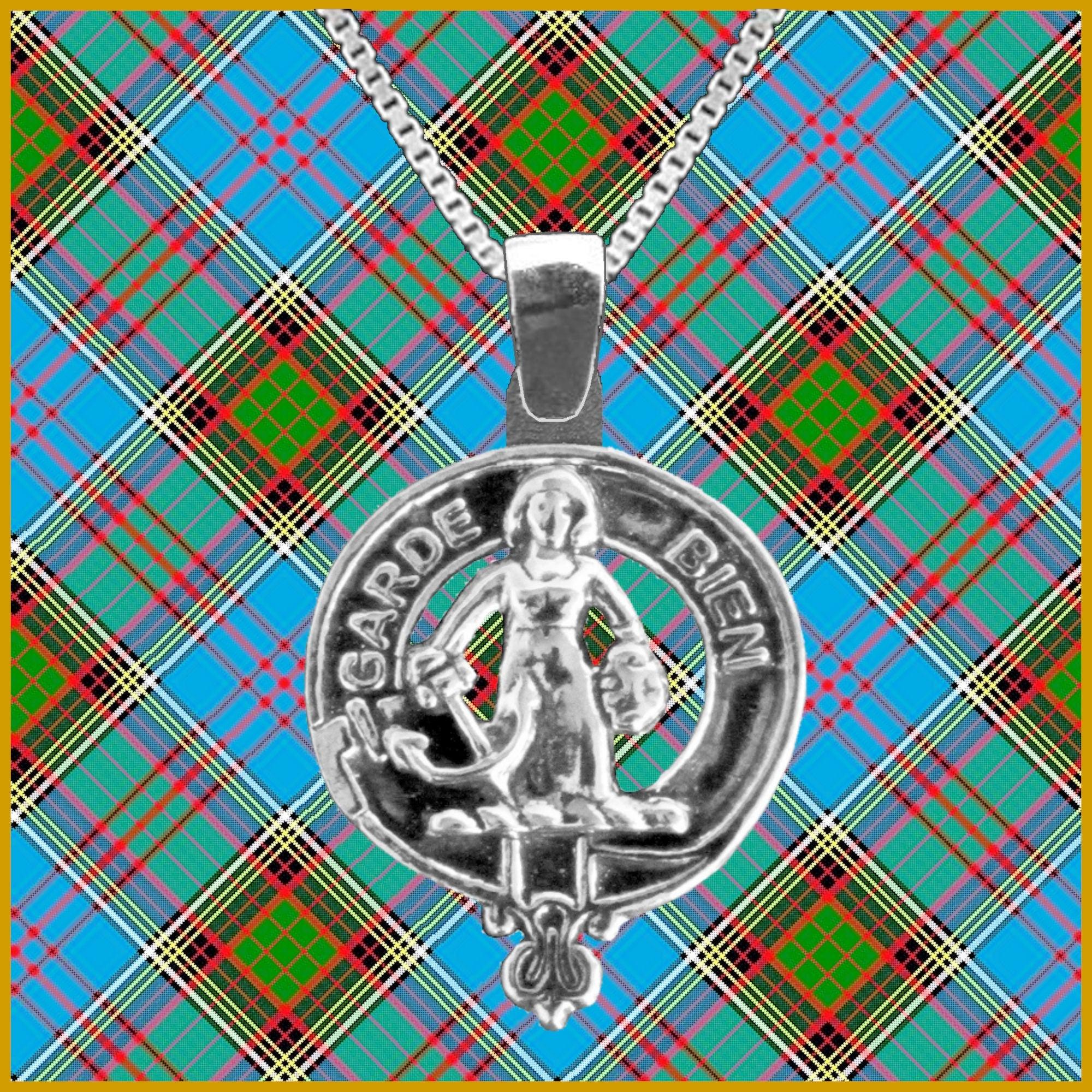 Montgomery Large 1" Scottish Clan Crest Pendant - Sterling Silver