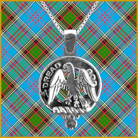 Munro Large 1" Scottish Clan Crest Pendant - Sterling Silver