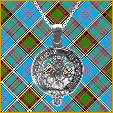 Purves Large 1" Scottish Clan Crest Pendant - Sterling Silver