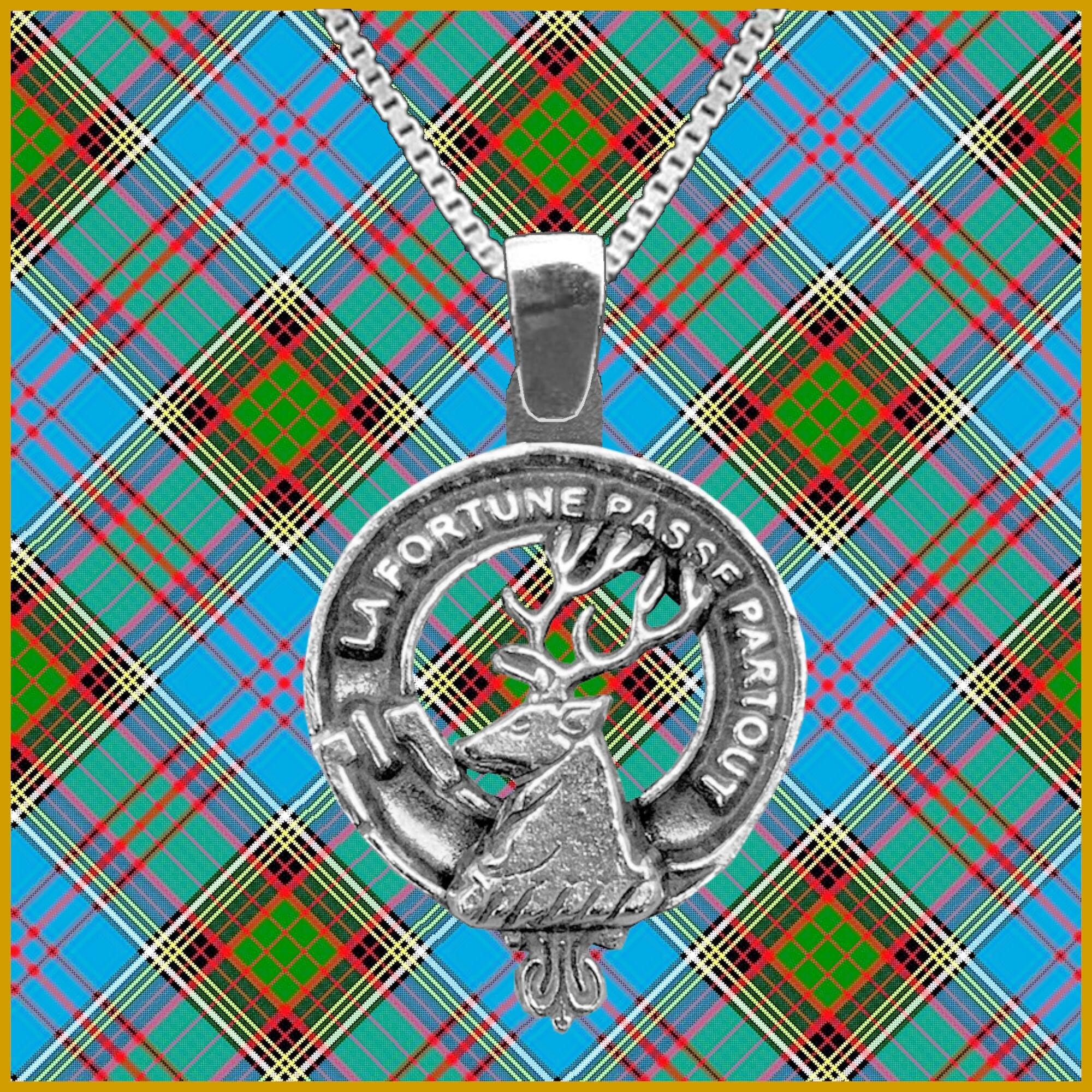 Rollo Large 1" Scottish Clan Crest Pendant - Sterling Silver