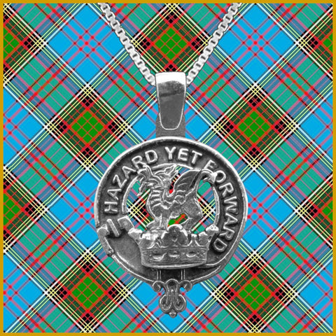 Seton Large 1" Scottish Clan Crest Pendant - Sterling Silver