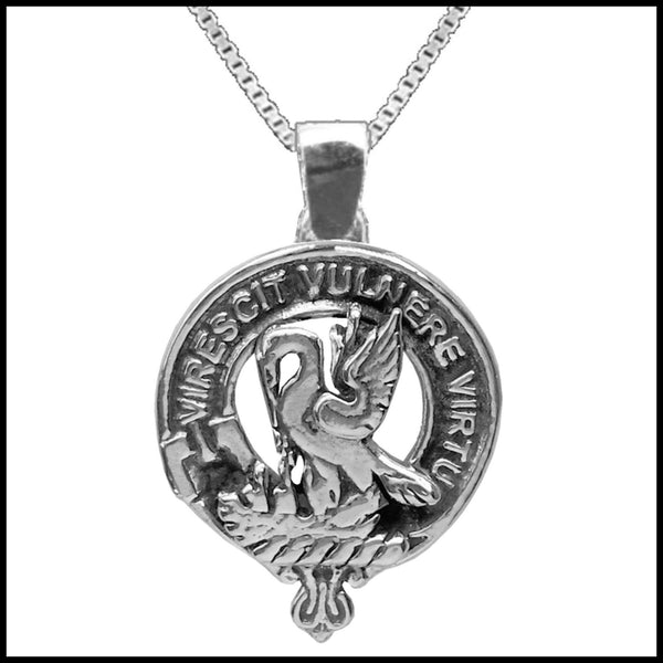 Stewart Large 1" Scottish Clan Crest Pendant - Sterling Silver