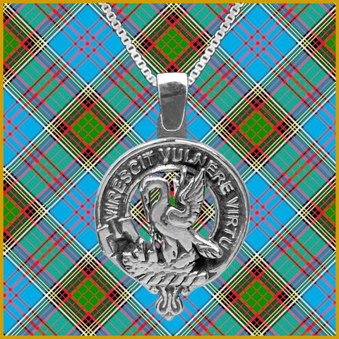 Stewart Large 1" Scottish Clan Crest Pendant - Sterling Silver
