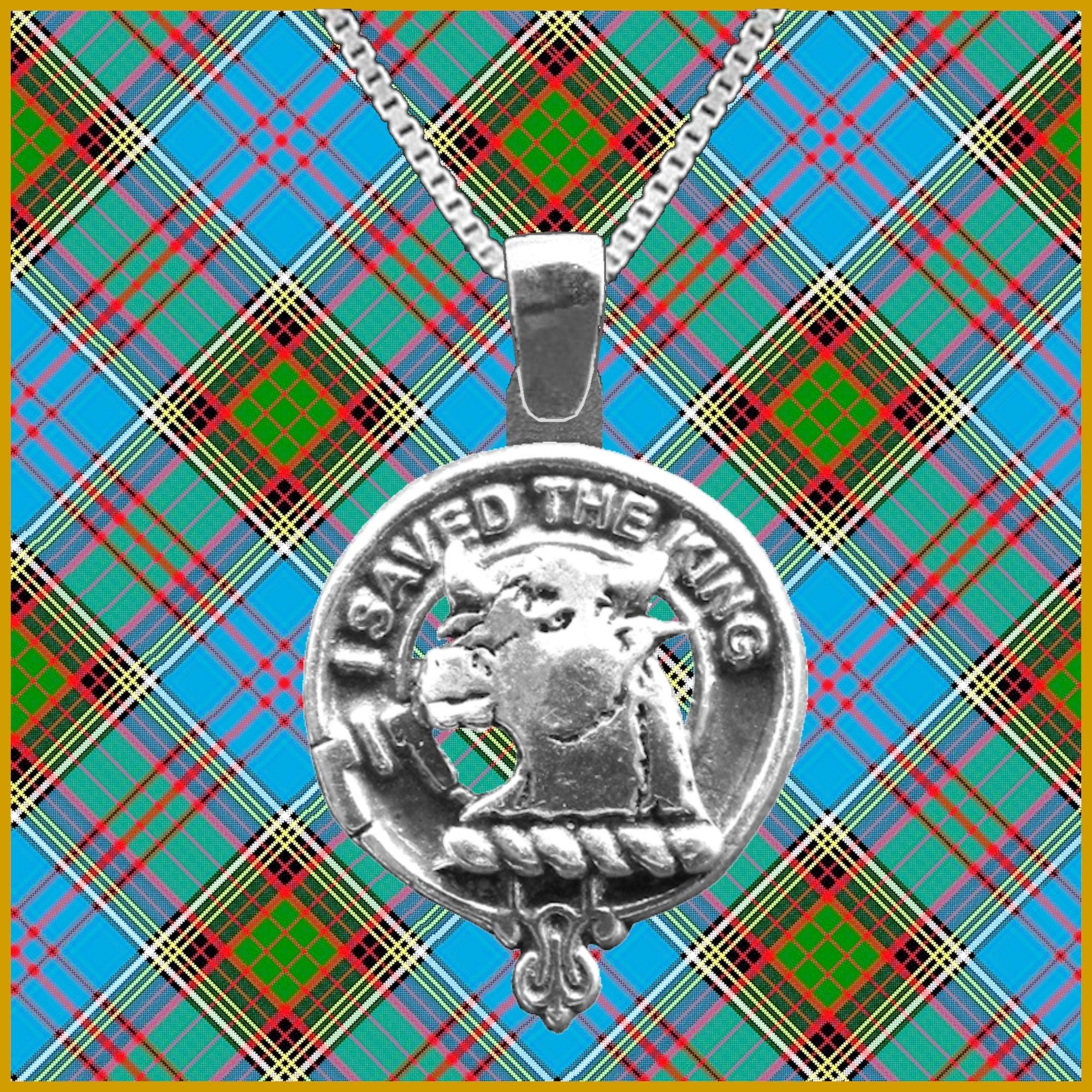 Turnbull Large 1" Scottish Clan Crest Pendant - Sterling Silver