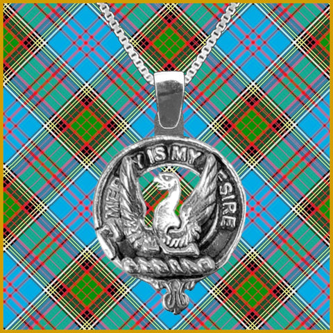Wishart Large 1" Scottish Clan Crest Pendant - Sterling Silver