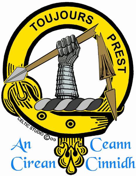 Carmichael Clan Crest Celtic Interlace Disk Pendant, Scottish Family Crest  ~ CLP06