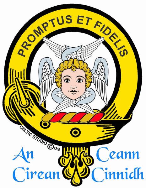 Carruthers Clan Crest Celtic Interlace Disk Pendant, Scottish Family Crest  ~ CLP06