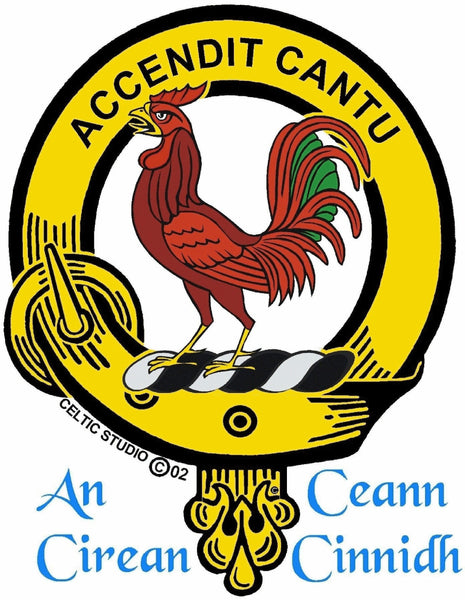 Cockburn Clan Crest Celtic Interlace Disk Pendant, Scottish Family Crest  ~ CLP06