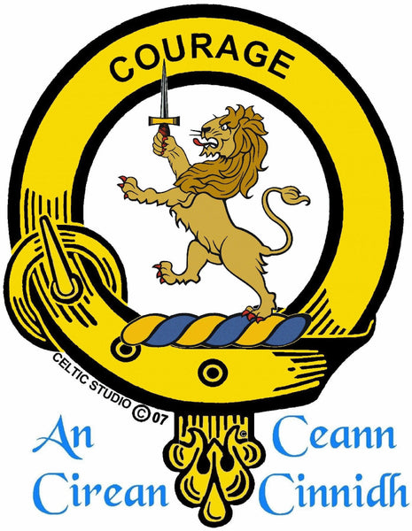 Cumming Clan Crest Celtic Interlace Disk Pendant, Scottish Family Crest  ~ CLP06