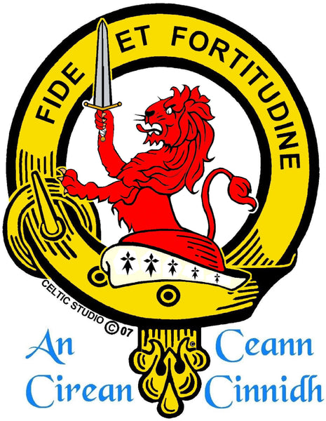Farquharson Clan Crest Celtic Interlace Disk Pendant, Scottish Family Crest  ~ CLP06