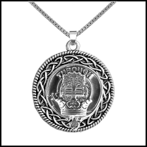 Hamilton Clan Crest Celtic Interlace Disk Pendant, Scottish Family Crest  ~ CLP06