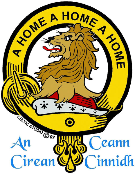 Home Clan Crest Celtic Interlace Disk Pendant, Scottish Family Crest  ~ CLP06