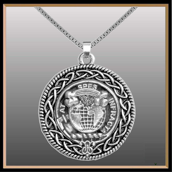 Hope Clan Crest Celtic Interlace Disk Pendant, Scottish Family Crest  ~ CLP06