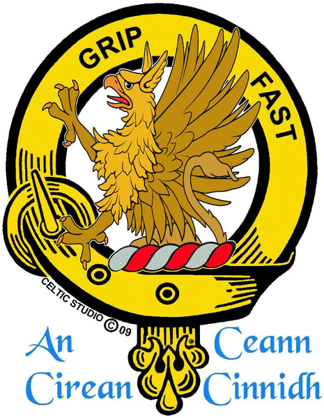 Leslie Clan Crest Celtic Interlace Disk Pendant, Scottish Family Crest  ~ CLP06