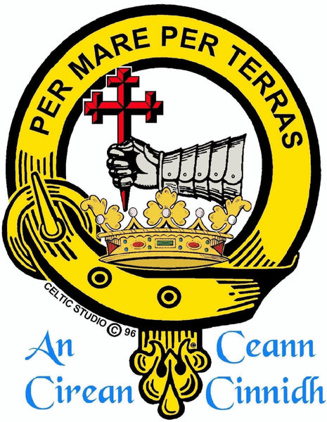 MacDonald Isles Clan Crest Celtic Interlace Disk Pendant, Scottish Family Crest  ~ CLP06
