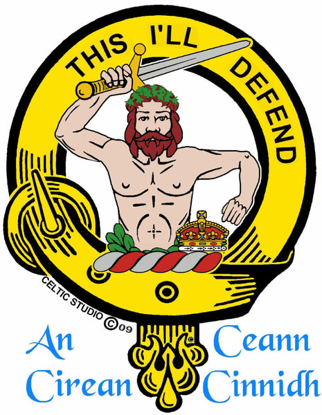 MacFarlane Clan Crest Celtic Interlace Disk Pendant, Scottish Family Crest  ~ CLP06