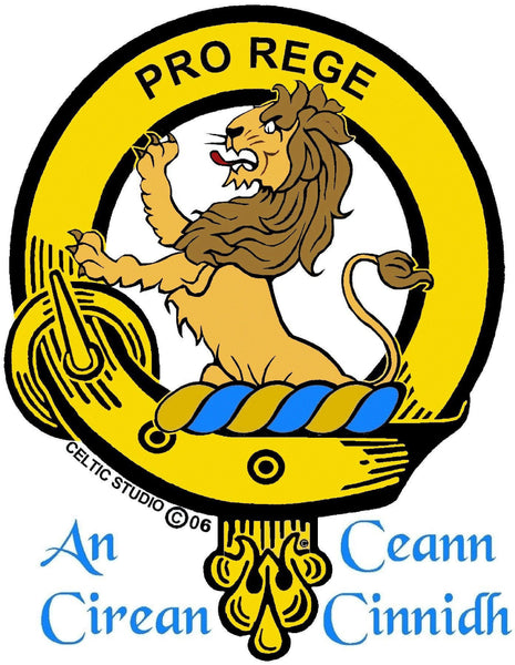 MacFie Clan Crest Celtic Interlace Disk Pendant, Scottish Family Crest  ~ CLP06
