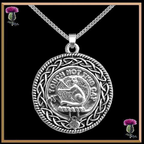 MacGillvary Clan Crest Celtic Interlace Disk Pendant, Scottish Family Crest  ~ CLP06