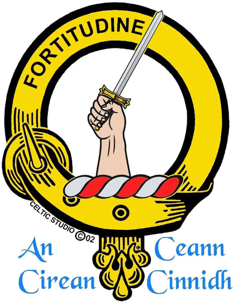 MacRae Clan Crest Celtic Interlace Disk Pendant, Scottish Family Crest  ~ CLP06