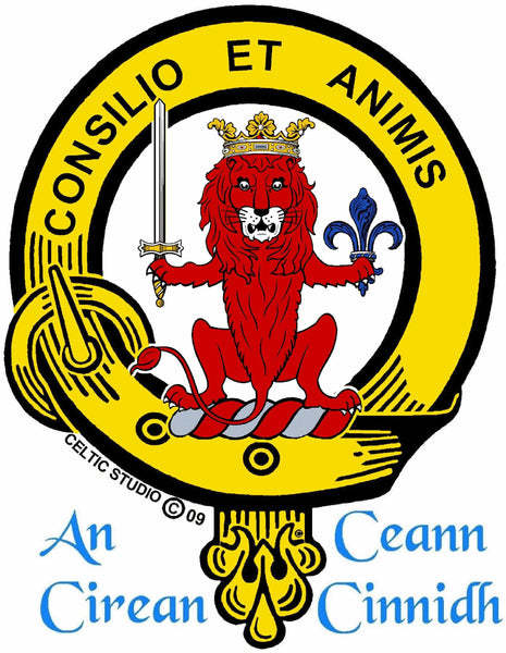 Maitland Clan Crest Celtic Interlace Disk Pendant, Scottish Family Crest  ~ CLP06
