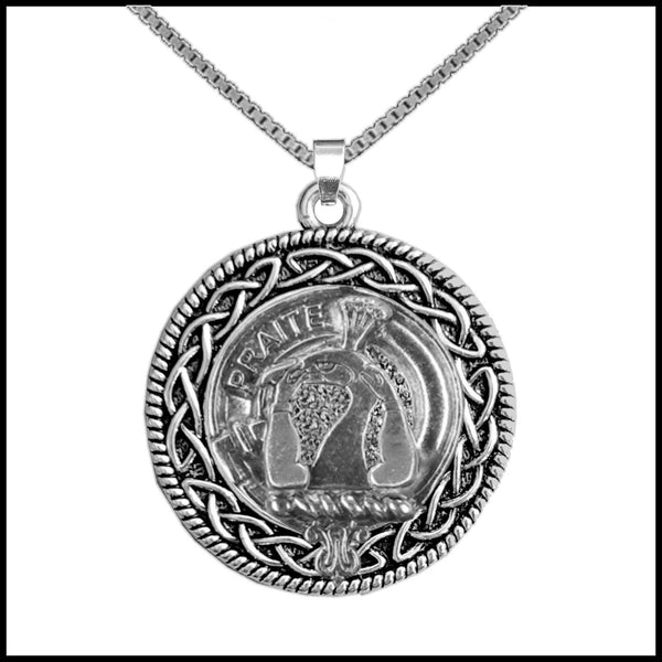 Murray Tullibardine Clan Crest Celtic Interlace Disk Pendant, Scottish Family Crest  ~ CLP06