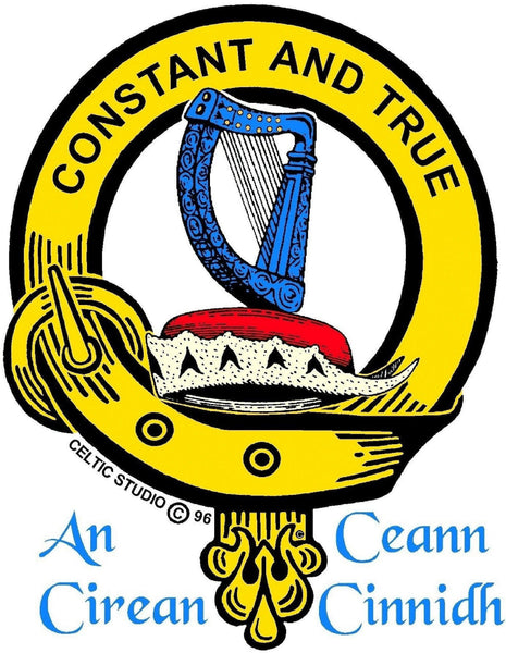 Rose Clan Crest Celtic Interlace Disk Pendant, Scottish Family Crest  ~ CLP06