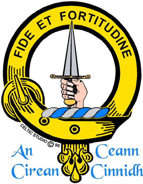 Shaw Clan Crest Celtic Interlace Disk Pendant, Scottish Family Crest  ~ CLP06