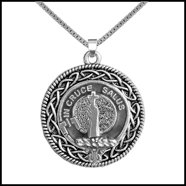 Taylor Clan Crest Celtic Interlace Disk Pendant, Scottish Family Crest  ~ CLP06