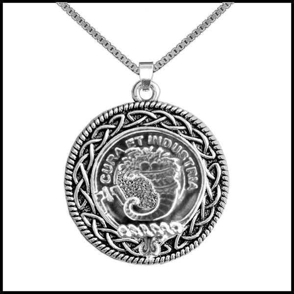 Walker Clan Crest Celtic Interlace Disk Pendant, Scottish Family Crest  ~ CLP06